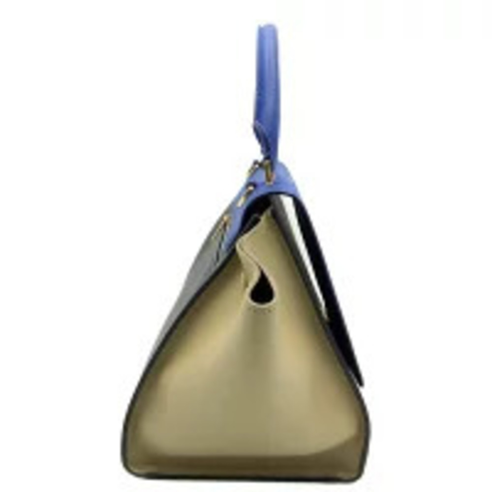 CELINE Trapeze Tricolor Blue Beige Black One Handle Shoulder Bag Handbag - Picture 4 of 13